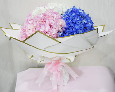 Hydrangea Harmony, Classic Bouquet, White, Pink Accents,Buy Hydrangea Harmony Online
